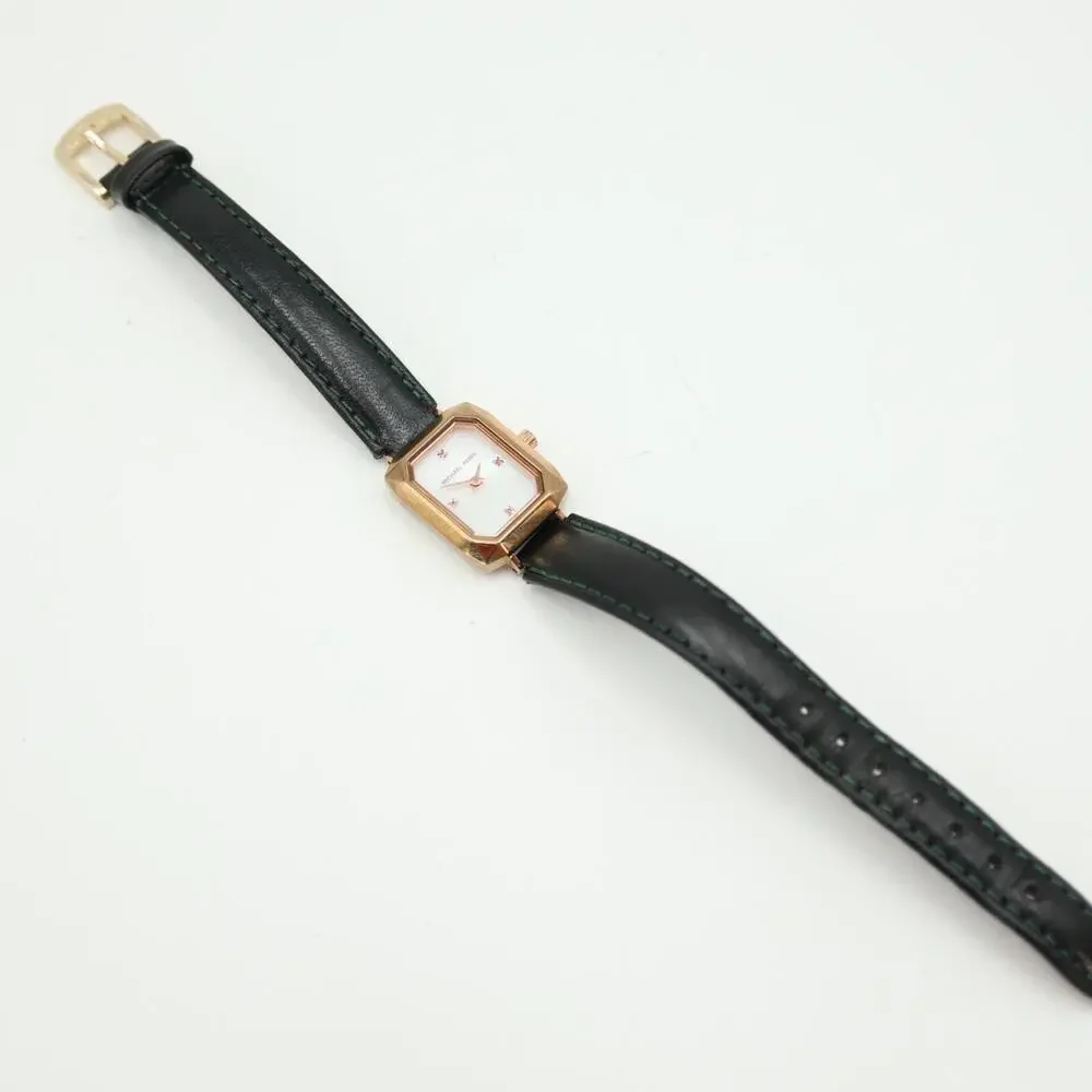 Michael Kors Alane Watch 18mm Rose Gold Tone MOP Rectangle Tank Leather MK2923